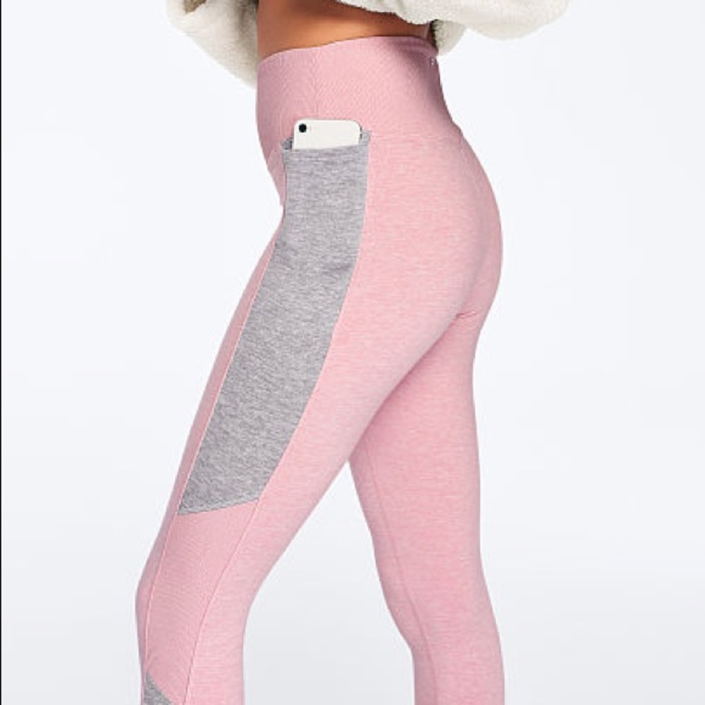 Victoria’s Secret pink Gray cozy high waisted side pocket leggings - Picture 2 of 6